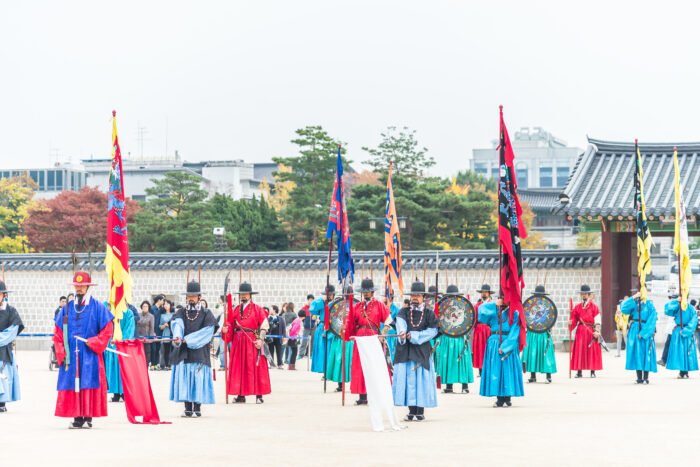 Seoul Winter Adventure Tour Package Gyeongbok Palace Hanbok experience